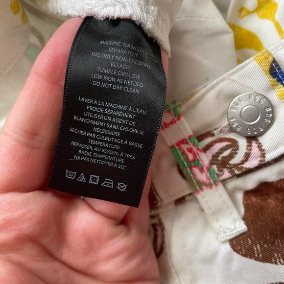 BDG Hawaiian print denim mini Bermuda shorts beach vibe Size 26 - Picture 4 of 7